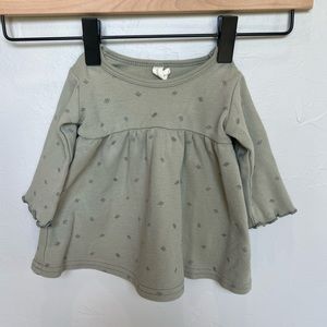 Quincy Mae Baby Girl 0-3mo Sage Dash Print Dress